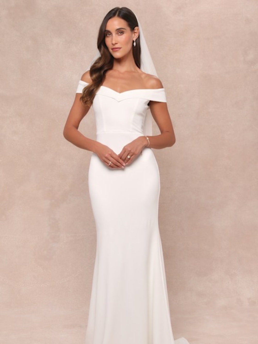 Lulus Arienne White Off-the-shoulder Mermaid Maxi Dress - Size M